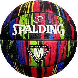 Баскетбольний м'яч Spalding Marble Sz7 для дорослих, чорний з райдужним малюнком