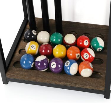 Стенд для більярдних київ Smusei: тримає 6 київ, дерев'яний, для більярдного столу, аксесуар для клубу/ігрової кімнати, темно-коричневий