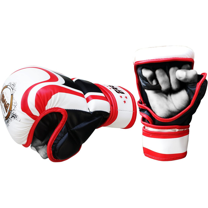 Гібридні MMA рукавички Farabi Sports 7oz, напівпрофесійні, для тренувань, греплінгу та спарингу, розмір S/M