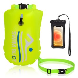 Герметична сумка-буй для плавання Eyein 20L, водонепроникний Dry Bag з ременем для триатлону, каякінгу та снорклінгу, жовтий