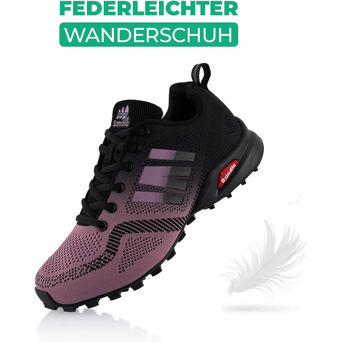 Трекінгові черевики для жінок та чоловіків, дихаючі, для трекінгу та трейлраннінгу, розмір 39 EU, фіолетово-чорні
