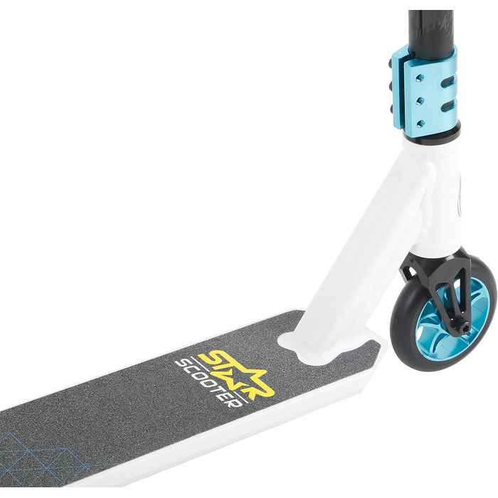 Трюковий самокат STAR SCOOTER Pro Sport 110мм для дітей від 7 років та дорослих, алюмінієвий, HIC, біло-синій