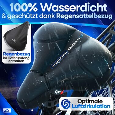 Накидка на сидіння велосипеда Nextcover® CoverPro з Memory Foam 4.0 - ергономічна гелева накладка на сидіння велосипеда - м'яка накидка для сидіння велосипеда I підстилка на сидіння велосипеда для жінок та чоловіків (City)