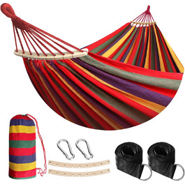 Гамак для відпочинку Anyoo: міцний, знімний, для тераси, саду, пляжу (червоний)