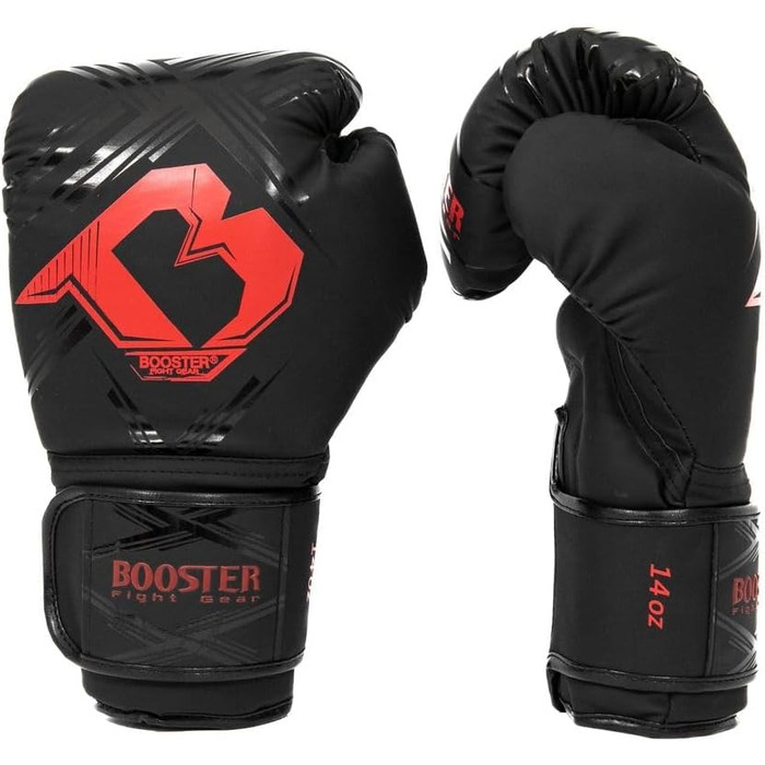 Боксерські рукавички Booster Fightgear BFG Alpha чорні/червоні для боксу, кікбоксингу, спарингу, муай-тай