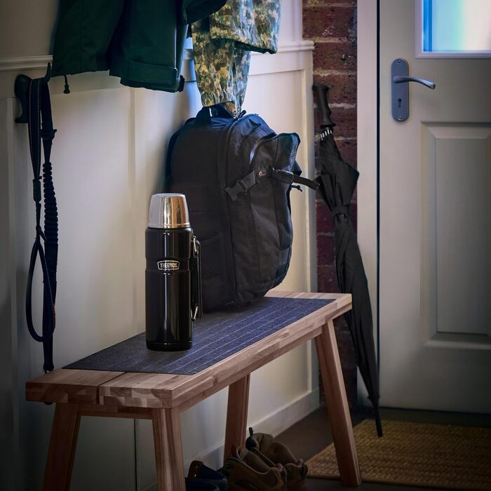 Термос сталевий King Thermosflasche блакитний 1,20л - нержавіюча сталь, абсолютно герметичний, з чашкою та ручкою, 12 год гарячий & 24 год холодний, придатний для миття в посудомийній машині, без BPA, блакитний 1200 мл