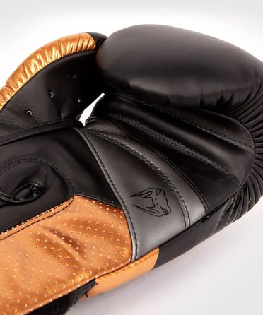 Боксерські рукавички Venum Elite Evo чорного та бронзового кольорів, 14 Oz