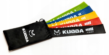 Набір фітнес-резинок KUDDA mini band, 30 см, 5 шт., опір 1-20 кг