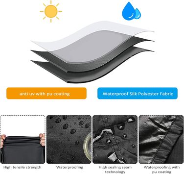 Захисний чохол для мотоцикла з поліестеру 190T, водонепроникний, UV-захист, 245x105x125 см