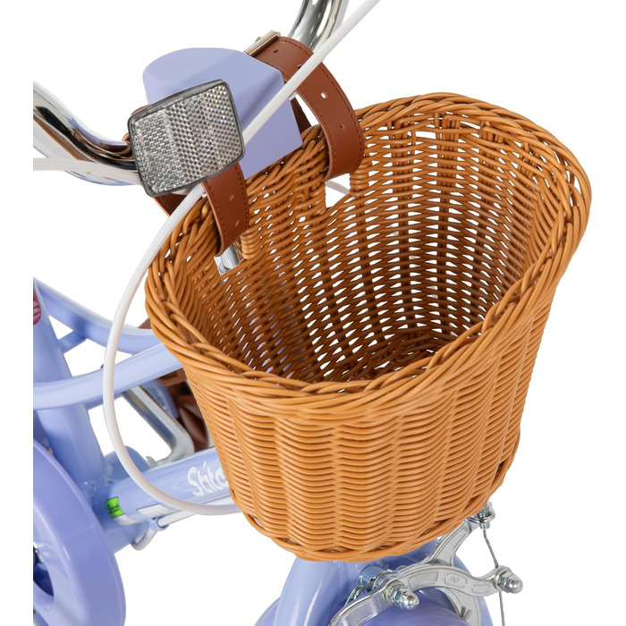 Дитяче велосипед Stitch 12 дюймів з корзиною та підставкою, 50,8 см, для дітей 3-11 років (фіолетовий)