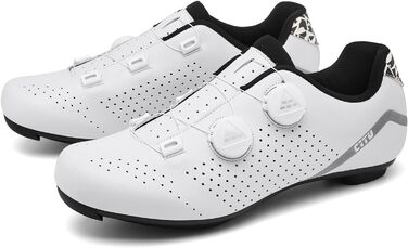 Велотуфлі для шосейної їзди для чоловіків, сумісні з педалями Look SPD SPD-SL Delta Lock, білі (45 EU)