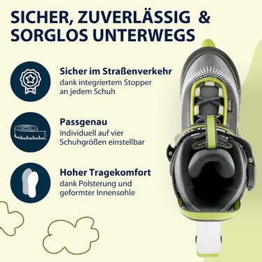 Інлайнери Hudora Mia/Leon - роликові ковзани для дітей та дорослих, регульовані, кольори та розміри 33-36