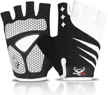 BEAST RAGE Fingerless Fahrradhandschuhe: Гелеві, антиковзні, для MTB, тренувань, сірі (L)