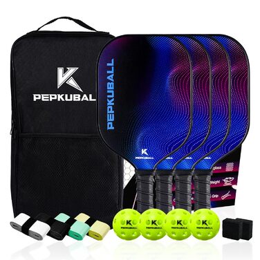 Набір для піклболу: ракетки та лопатки з фібергласовою поверхнею, для чоловіків та жінок