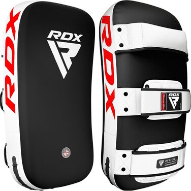 Накидка для ударів по ногах RDX, Curved Pad для кікбоксингу, Муай Тай, бокс, ММА. Накидка з натуральної шкіри Мая, тренувальні пристосування для ударів, один штука, універсальний розмір, білий колір