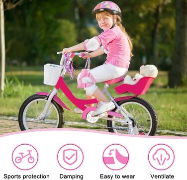 Набір наколінників Kinder 6 в 1: захист для колін, ліктів та зап'ясть. Підходить для скейтбордингу, інлайнів, Hoverboard, велосипеда (Рожевий, Білий)