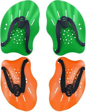 Набір ручних плавальних весел (2 шт.) для тренувань, дорослих та дітей, унісекс (зелені)