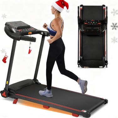 Біговий тренажер для дому, складаний, швидкість до 14 км/год, вантажопідйомність 120 кг, тримач для планшета, Bluetooth-динамік, німецька якість, USB-зарядка, кут нахилу 8%