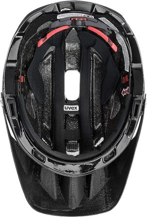 Велошолом Uvex Quatro Integrale чорний матовий, надлегкий, для MTB, універсальний розмір 56-61 см, регульований козирок, для жінок і чоловіків