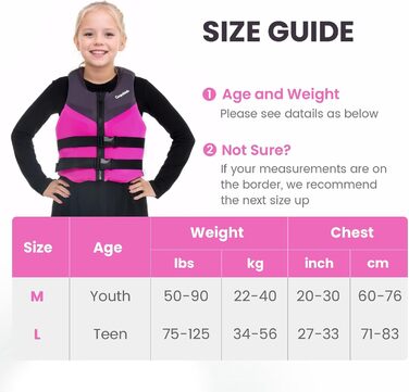 Дитячий рятувальний жилет Gogokids Junior 30-50 кг, рожевий, для плавання, каяка, SUP-борду (6-11 років)