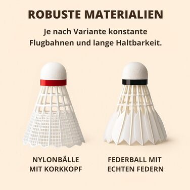 Набір для бадмінтону BEST SPORTING: Турнірні м'ячі 6 шт. (Нейлон, швидкі)