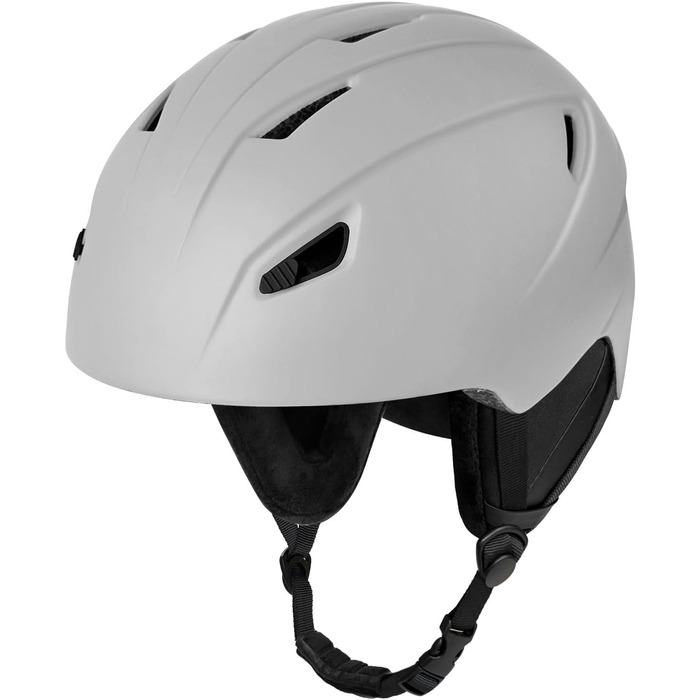 Шолом гірськолижний чоловічий, сірий, з вентиляцією, полікарбонат, захист від ударів, унісекс, розмір L