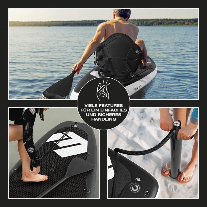 Надувна SUP-дошка FitEngine Trip Allrounder 10', 305 см, комплект 11 в 1 з каяк-сидінням, преміум Drop-Stitch, до 160 кг