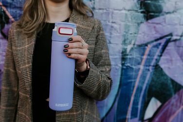Термос Kambukka Elton Insulated Digital Lavender 600 мл, нержавіюча сталь, герметична термобутилка з кришкою Snapclean, підходить для миття в посудомийній машині, зручна ручка