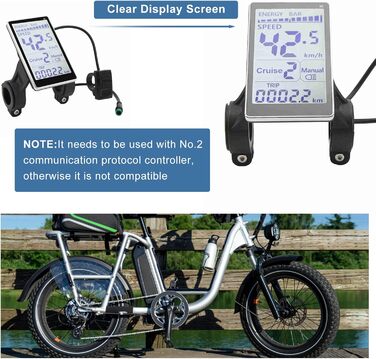 Велокомп'ютер Yosoo Health Gear M5 LCD для електровелосипеда, універсальний дисплей 24V-60V, 5-контактний, для електросамоката, екран 31.8/22.2 мм