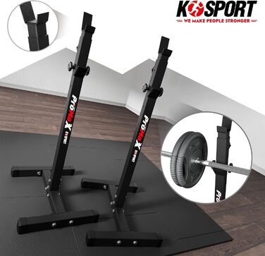 Стійка для штанги K-Sport, до 180 кг, для присідань та силових тренувань, з електронною інструкцією