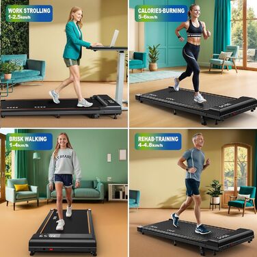 ORISYN Walking Pad - біговий доріжки для дому з регулюванням нахилу 7%, потужний мотор 2.25HP, швидкість 1-12 км/год, 7-шарова поверхня для бігу, без збирання