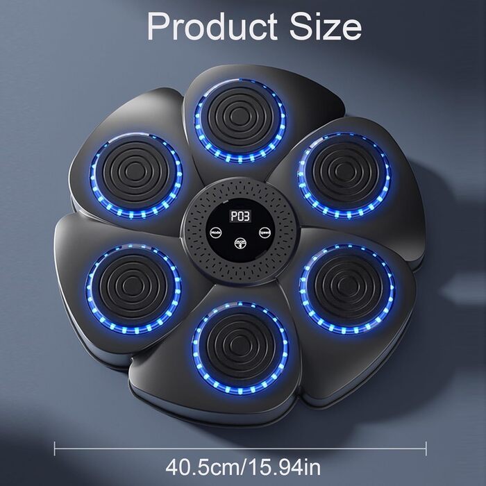 Музична боксівська машина Umikk з LED-підсвіткою та Bluetooth, 9 режимів швидкості, з рукавичками