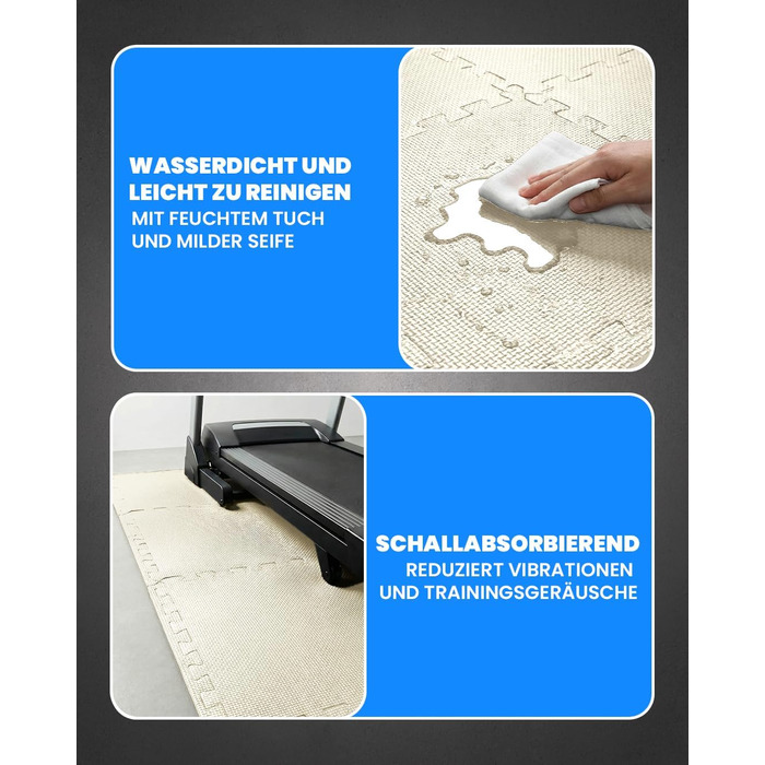 Набір захисних пазл-килимків для підлоги unycos (12/20/28 шт), 30x30x1 см, протиковзкі мати для тренажерного залу, фітнесу та йоги, водонепроникні, білі