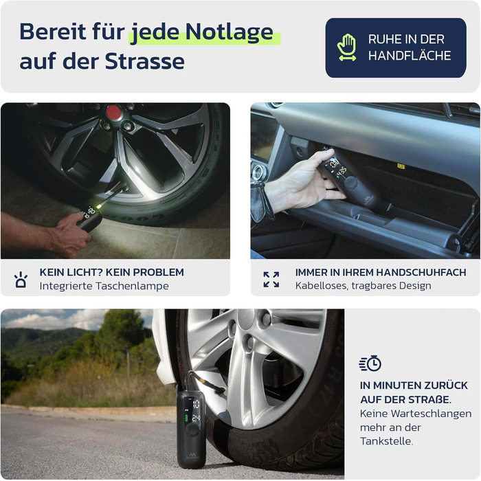 Електричний насос для велосипеда Woowind LP1: швидке накачування, 150 PSI, LCD-дисплей, LED-ліхтар