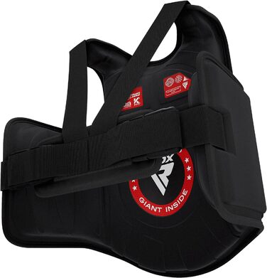 Захист для корпусу RDX з Maya Hide шкіри, червоний S/M – для кікбоксингу, MMA, муай-тай, боксу, регульований, для домашніх і тренажерних занять