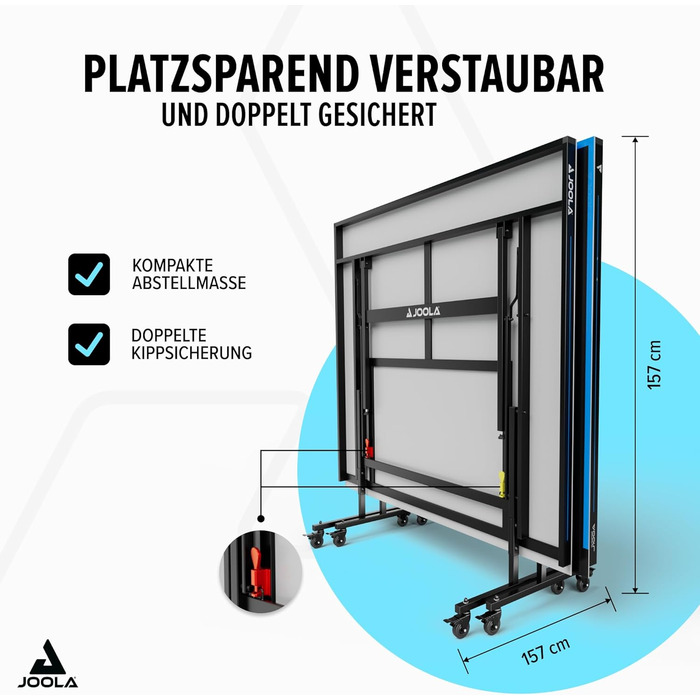 Стол для настільного тенісу JOOLA J100A OUTDOOR - професійний, розкладний, з алюмінієвою поверхнею, для гри на відкритому повітрі