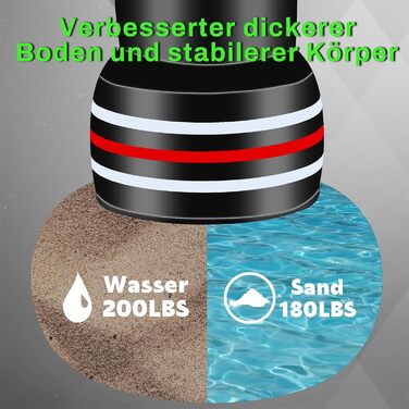 Важкий боксерський мішок QAMIC на підставці, 180 см, для дорослих, з боксерськими рукавичками та насосом, PVC 0,5 мм, для MMA, Муай Тай, фітнесу та тренувань