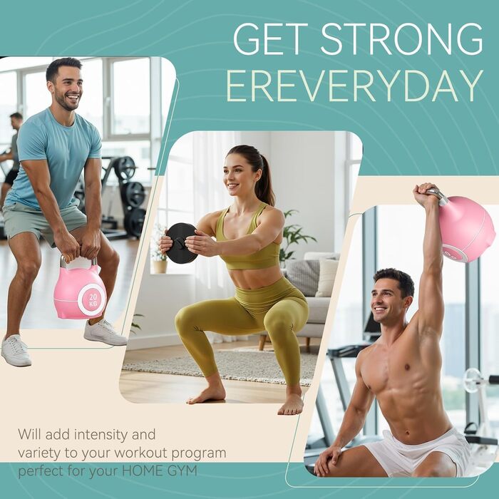 Кетлбел регульований 7 в 1, 20 кг (рожевий) для дому | Набір гантелей-кетлбелів для фітнесу | Спортивне обладнання для дому