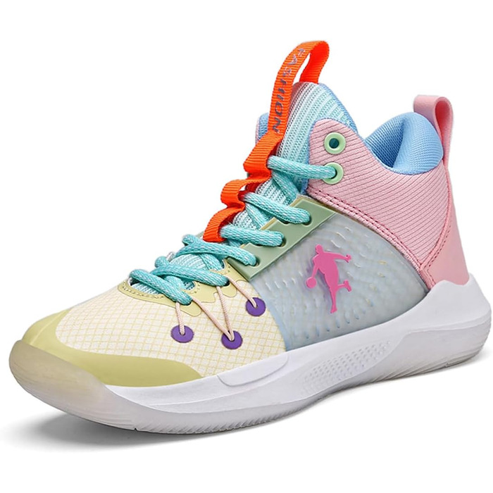 Баскетбольні кросівки TBJ для чоловіків та жінок. Зручні, спортивні, з неслизькою підошвою, стійкі до зношування. Колір: білий, рожевий. Розмір: 31 EU