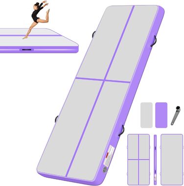 Надувний килимок для гімнастики BPB з електричним насосом. 10ft (300x100x10cm) - тренажер для акробатики, дому, спортзалу, йоги, пляжу та інших видів спорту