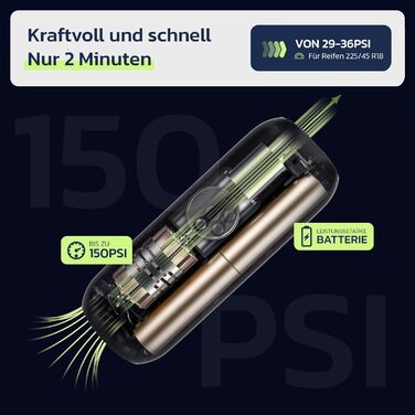 Електричний насос для велосипеда Woowind LP1: швидке накачування, 150 PSI, LCD-дисплей, LED-ліхтар