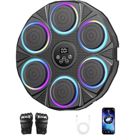 Музична боксерська машина з LED-підсвіткою та Bluetooth, настінна ціль для боксу, 9 режимів швидкості та режим підрахунку, для дорослих та дітей