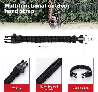 Сонячна LED кемпінгова лампа-ліхтар з живленням від сонця та USB, 3 режими світла, Power Bank, браслет для виживання (червона)