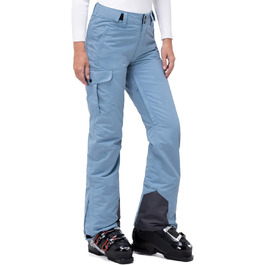 Жіночі гірськолижні штани 33000ft: водонепроникні, вітронепроникні, з підкладкою, для активного відпочинку та катання на лижах, XL, карго, блакитний камуфляж