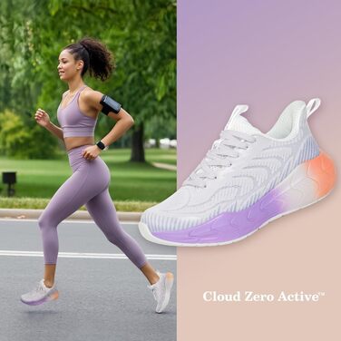 Кросівки Hawkwell Cloud Zero Active жіночі для трекінгу та тенісу, білі з фіолетовим, 37 EU, дихаючі, нековзні
