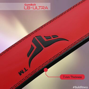 Mytra Fusion Gym Belt 4 дюйми: пояс для важкої атлетики, пауерліфтингу, підтримки спини, червоний (Small)