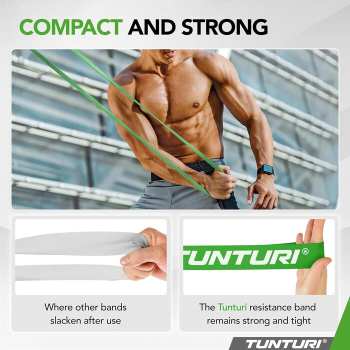 Еспандер стрічковий Tunturi Power Band M Зелений, середній опір