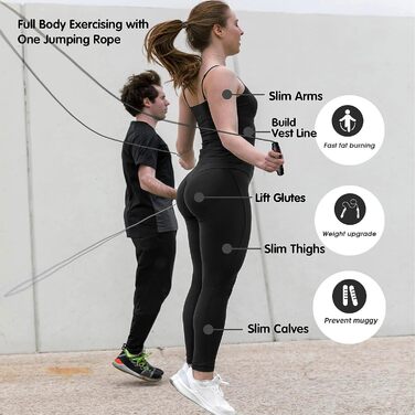 Стрибкове канат Enouke: 2 шт. для кардіотренувань (червоний/синій)