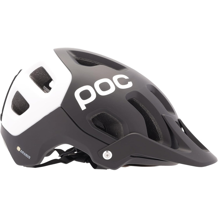 Велошолом POC Tectal Race MIPS для трейлу, ендуро та ол-маунтін, з аромідним захистом, MIPS, регулюванням розміру, матовий чорний/білий, розмір L (59-62 см)