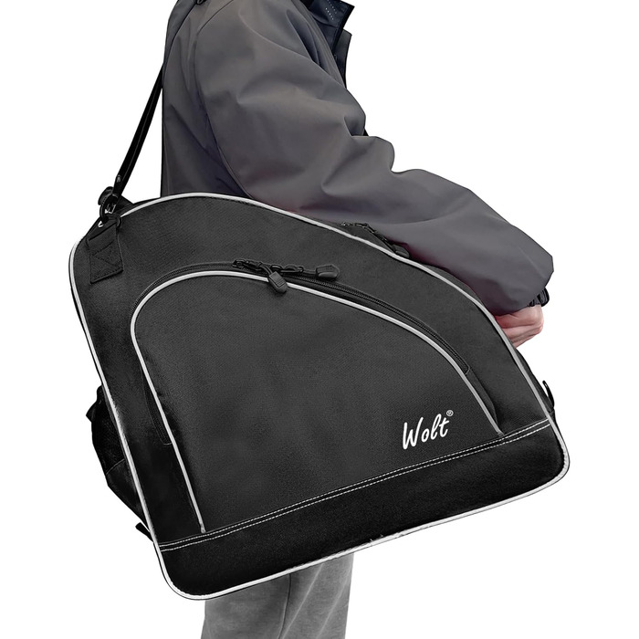 Сумка для ковзанів Wolt | Сумка для роликів та інлайнів | Зручна та стильна сумка на плече для дітей та дорослих, чорна